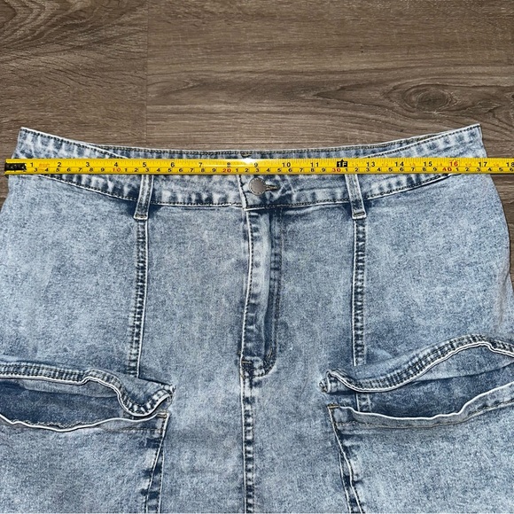 Denim Mini Skirt with Pockets - Picture 6 of 6